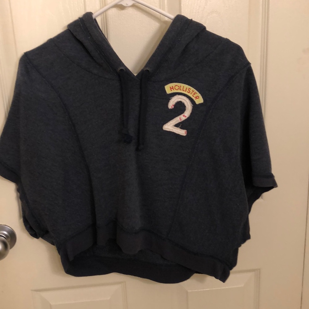 Navy blue cropped hollister hoodie